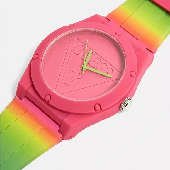 GUESS Casual Lifestyle Pink Rainbow Watch - Picture 2 of 9